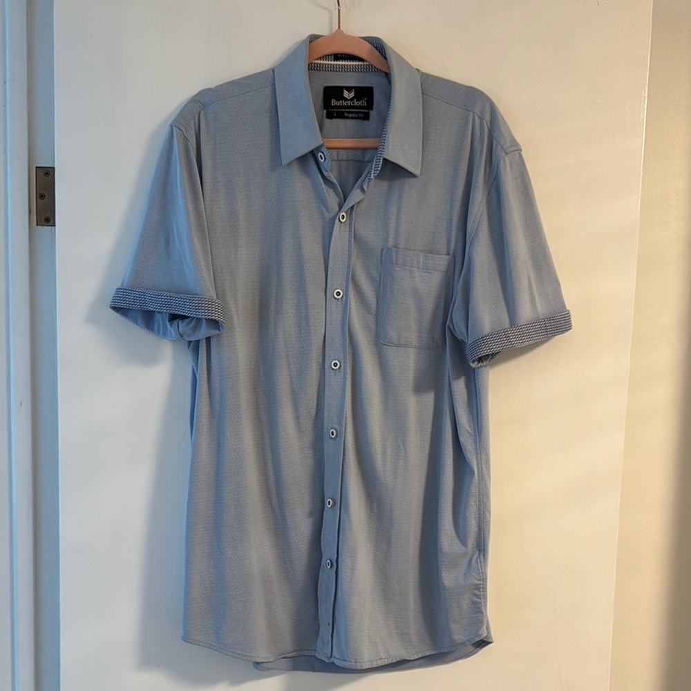 Buttercloth Blue Short Sleeve Casual Shirt